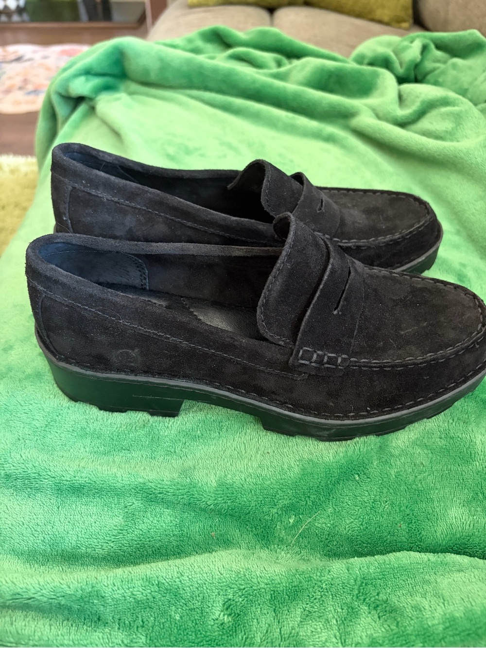 Black Suede Penny Loafers - Born